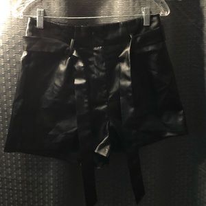 Faux leather shorts